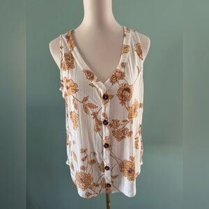 NWOT Maurices Gold Ribbed Buttoned Tank Top XXL